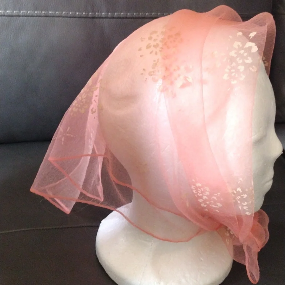 Vintage Sheer Scarf - Peach-Pink